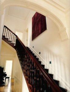 Chocolate color wooden stairs case